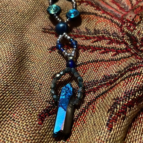 Handmade Crystal & Sparkling Beads w Blue Crystal Anchor 4 Window or Holiday - Picture 3 of 3